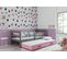 Lit Gigogne Eryk 190x80 Avec Sommiers Et Matelas En Gris+rose