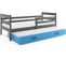 Lit Gigogne Eryk 190x90 Avec Sommiers Et Matelas En Gris+bleu