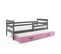 Lit Gigogne Eryk 190x90 Avec Sommiers Et Matelas En Gris+rose