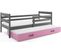 Lit Gigogne Eryk 190x90 Avec Sommiers Et Matelas En Gris+rose