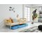 Lit Enfant Eryk 200x90 Avec Sommier, Matelas Et Tiroir En Pin+bleu