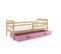 Lit Enfant Eryk 200x90 Avec Sommier, Matelas Et Tiroir En Pin+rose