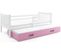 Lit Gigogne Carino 190x90 Avec Sommier Et Matelas En Blanc+rose