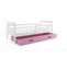 Lit Enfant Eryk 190x90 Avec Sommier, Matelas Et Tiroir En Blanc+rose