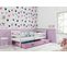 Lit Enfant Eryk 190x90 Avec Sommier, Matelas Et Tiroir En Blanc+rose