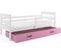 Lit Enfant Eryk 190x90 Avec Sommier, Matelas Et Tiroir En Blanc+rose