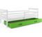 Lit Enfant Eryk 190x90 Avec Sommier, Matelas Et Tiroir En Blanc+vert