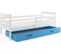 Lit Enfant Eryk 190x90 Avec Sommier, Matelas Et Tiroir En Blanc+bleu