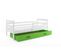 Lit Enfant Eryk 190x80 Avec Sommier, Matelas Et Tiroir En Blanc+vert