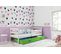 Lit Enfant Eryk 200x90 Avec Sommier, Matelas Et Tiroir En Blanc+vert