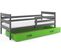 Lit Enfant Eryk 200x90 Avec Sommier, Matelas Et Tiroir En Gris+vert