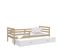 Lit Gigogne Milo 90x190 Pin - Blanc Livré Avec Sommiers, Tiroir Et Matelas En Mousse De 7cm