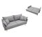 Canapé convertible 3 places MIA tissu gris clair