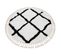 Tapis Berber Cross Cercle Blanc Franges Berbère Marocain Shaggy Cercle 120 Cm