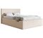 Lit Capitonné Double 180x200 Lucera En Tissu Chenille Beige Clair