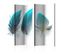 Paravent 5 Volets "blue Feathers" 172x225cm