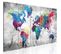 Tableau Imprimé "world Map : Spilt Paint" 90 X 225 Cm