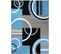 Tapis Salon Rectangle Bleu Gris Noir Géométrique Maya 140x200