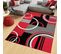 Tapis Salon Rectangle Rouge Gris Noir Géométrique Maya 160x230