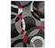 Tapis De Salon Chambre Design Moderne Gris Noir Rouge Cercles Moucheté Fin Maya 80x150