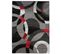 Tapis De Salon Chambre Design Moderne Gris Noir Rouge Cercles Moucheté Fin Maya 120x170