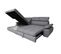 Canapé d'angle convertible gauche VEGAS tissu gris clair