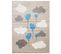 Tapis Chambre Enfant Design Bleu Beige Crème Ballon Coeur 133 X 190 Cm