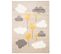 Tapis Chambre Enfant Design Beige Jaune Gris Blanc Ballon Coeur 133 X 190 Cm