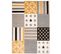 Tapis Salon Chambre Design Jaune Crème Marron Patchwork 133 X 190 Cm