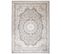 Tapis Salon Chambre Brillant Gris Crème Beige Vintage Rosace Moucheté Effet 3d Oeko-tex 80x150 cm