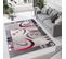 Tapis Salon Rectangle Gris Rouge Ondes Fin Dream 250x300