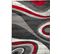 Tapis Salon Rectangle Rouge Gris Abstrait Vagues Fin Dream 160x220