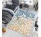 Tapis Salon Chambre Gris Bleu Crème Jaune Mosaïque 160 X 220 Cm Lazur