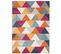 Tapis Salon Chambre Turquoise Gris Crème Orange Triangles 160 X 220 Cm Lazur