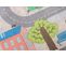 Tapis Enfant Bébé Multicolore Route Ville Fin Doux 140x200 cm Emma