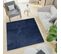 Tapis Carré Bleu Marine Moelleux Poil Long Shaggy 160 X 160 Cm