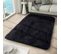 Tapis Salon Chambre Antidérapant Bébé Noir Uni Shaggy Super Doux 120x170 cm