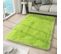 Tapis Salon Chambre Antidérapant Bébé Vert Limone Uni Shaggy Super Doux Doux 120x170 cm