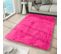 Tapis Salon Chambre Antidérapant Bébé Rose Fuchsia Uni Shaggy Super Doux Doux 120x170 cm