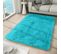 Tapis Salon Chambre Antidérapant Bébé Turquoise Uni Shaggy Super Doux Doux 160x230 cm