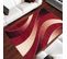 Tapis De Salon Moderne Rouge Beige Vagues Fin Dream 140x200