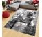 Tapis Salon Chambre Moderne Noir Gris Abstrait Fin Maya 160x230