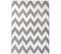 Tapis Salon Moderne Blanc Gris Géométrique Zigzags Fin 120x170 cm