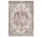 Tapis Poil Court Vintage Bleu Brun Roux Gris Floral 140x200