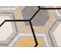 Tapis Salon Chambre Jaune Gris Blanc Noir Hexagone Géométrique 80 X 150 Cm Lazur