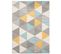 Tapis Salon Chambre Turquoise Gris Crème Jaune Triangles 80 X 150 Cm Lazur