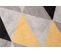 Tapis Salon Chambre Noir Jaune Gris Triangles Doux 160 X 220 Cm Lazur