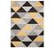 Tapis Salon Chambre Noir Jaune Gris Triangles Doux 200 X 290 Cm Lazur