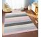 Tapis Salon Chambre Gris Rose Crème Géométrique Rayures Doux 160 X 220 Cm Lazur