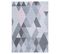 Tapis Salon Chambre Rose Crème Gris Mosaïque Géométrique Doux 80 X 150 Cm Lazur